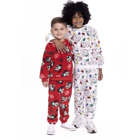 Mickey Mouse Baby and Toddler Christmas Faux Sherpa Top and Joggers Set, 2-Piece - Picture 4 of 7